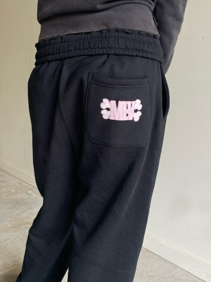 Skull Sweatpants- Pink Zebra