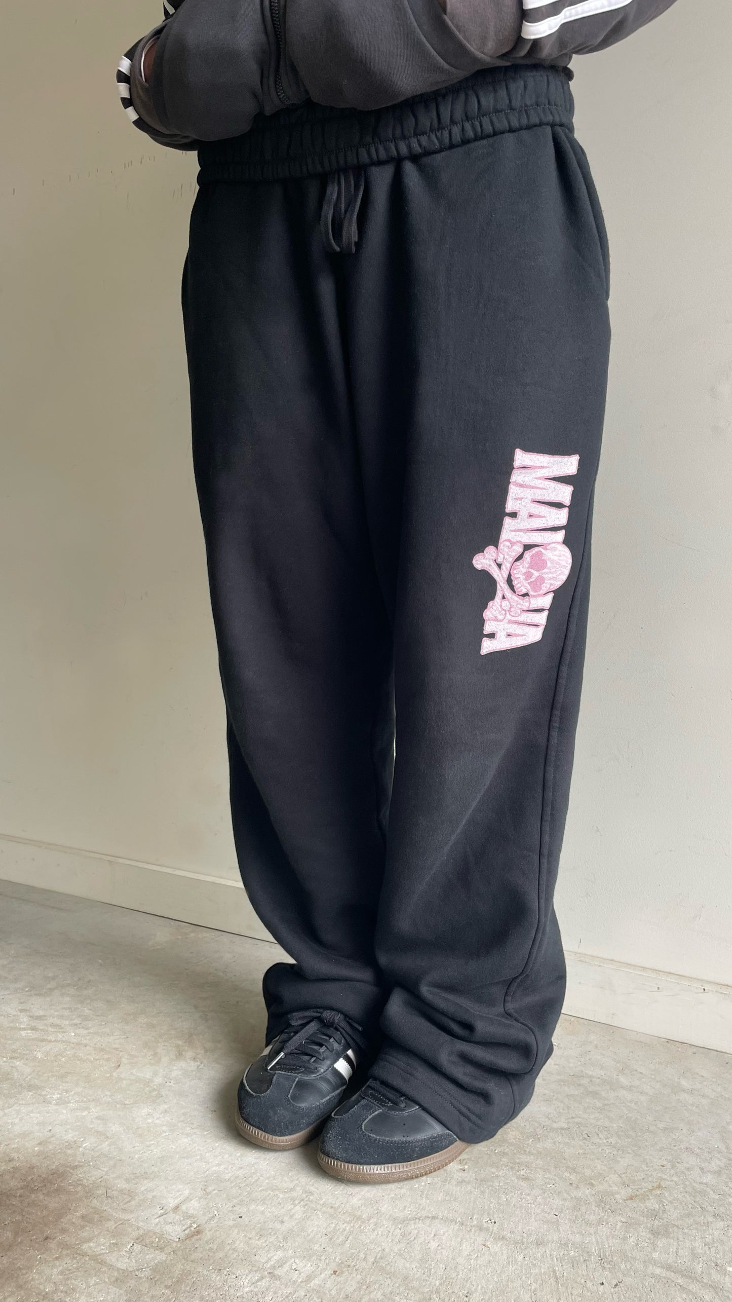 Skull Sweatpants- Pink Zebra