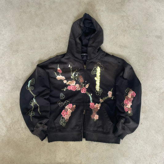 Blossom Zip-Up- Black